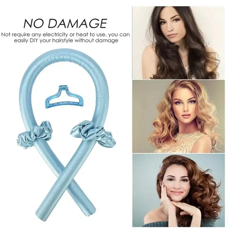 Color: GRAY - 1pc Women Unheated Curling Stick Unheated Curling Head Sleeping Foam Sponge Curler Convenient Practical DIY Hair Tool Accessorie