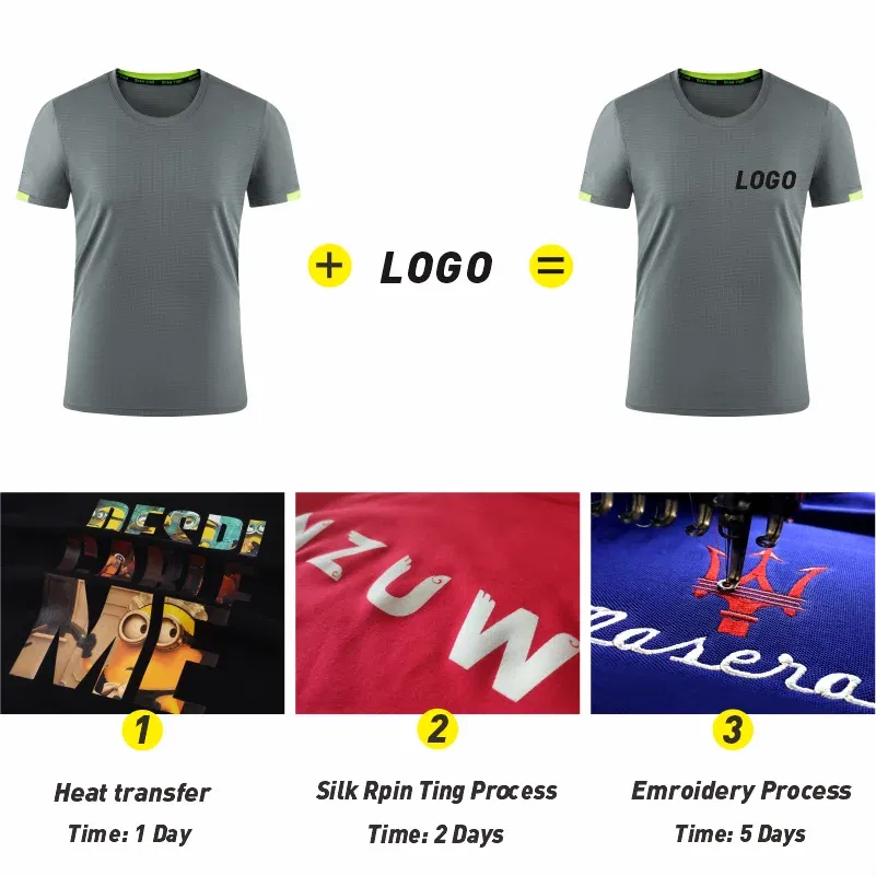 Color: Navy Blue, Size: XXXL, Ships From: CN - Men's t-shirt quick-drying sports top, custom logo running T-shirt, trainer fitness shirt