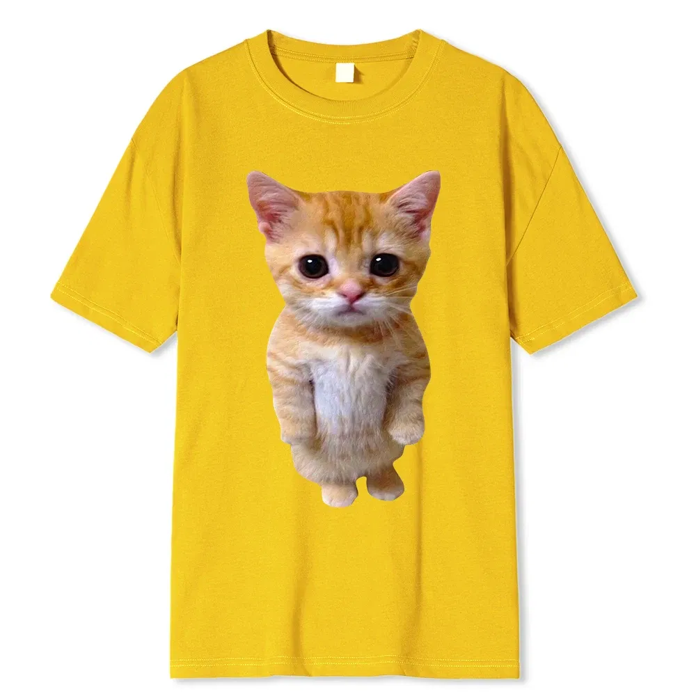 Color: green, Size: XL - El Gato Meme Sad Crying Cat Munchkin Kitty Meme Trendy Graphic T-shirt Unisex Fashion Short Sleeve T-shirts Oversized Streetwear