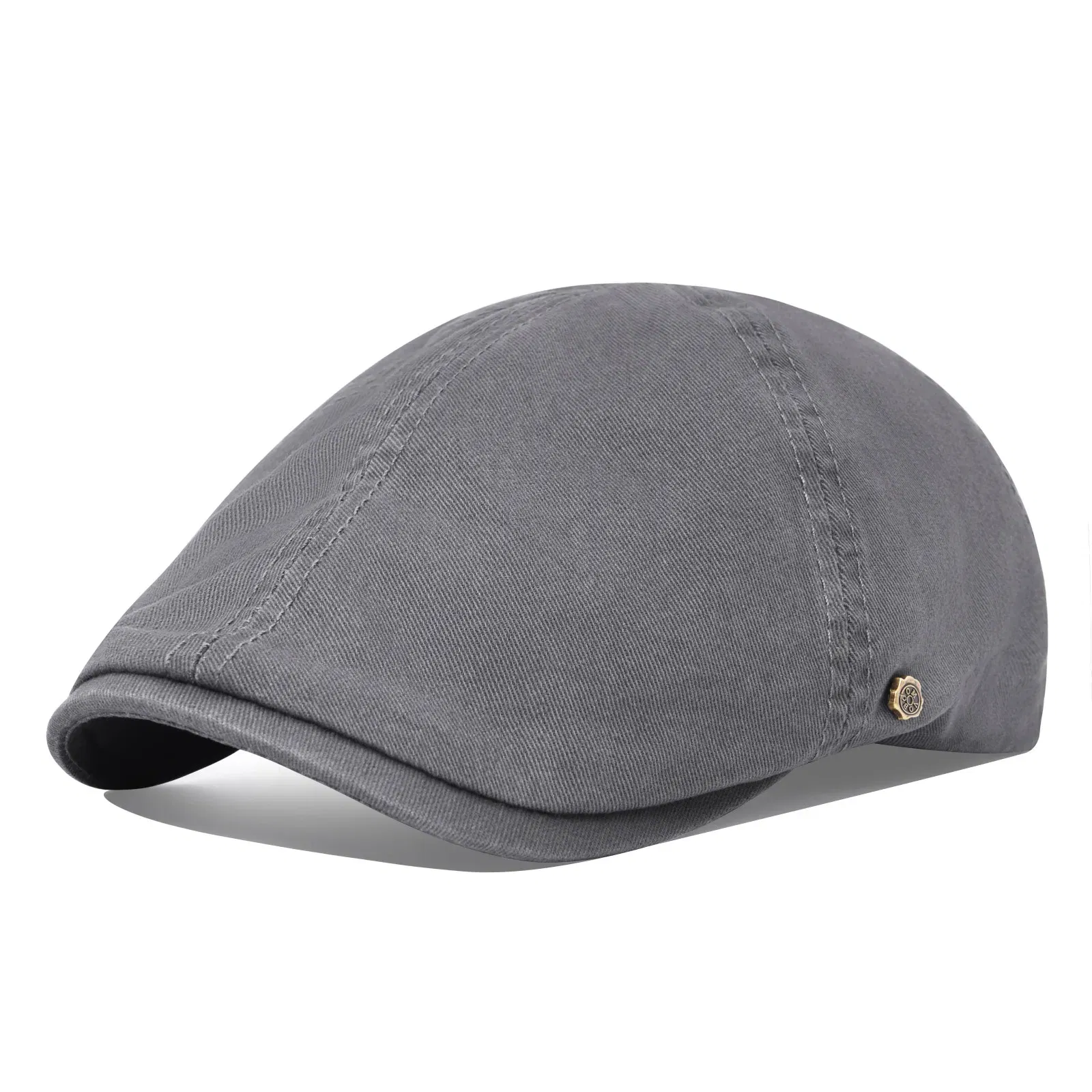 Color: Dark Grey, Hat Size: One Size - VOBOOM 100% Man's Beret Cotton Gatsby Hat Ivy Cap Irish Hunting Newsboy Cap Flat Cap Cabbie Hats Driving Golf Caps