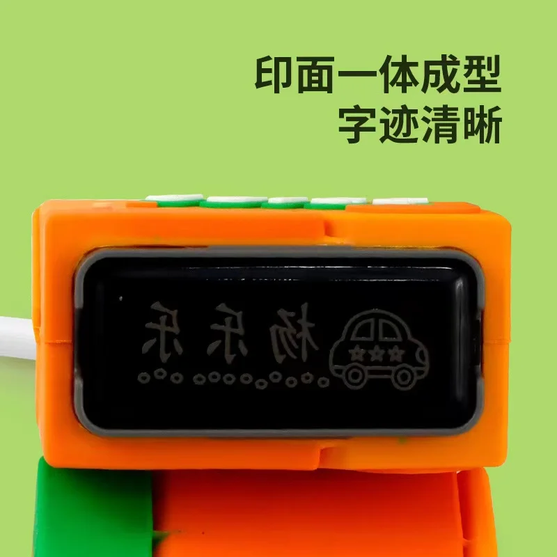 Color: WHITE - Customized Name Stamp Paints Personal Student Child Baby Engraved Waterproof Non-fading Kindergarten Cartoon Clothing Name Seal