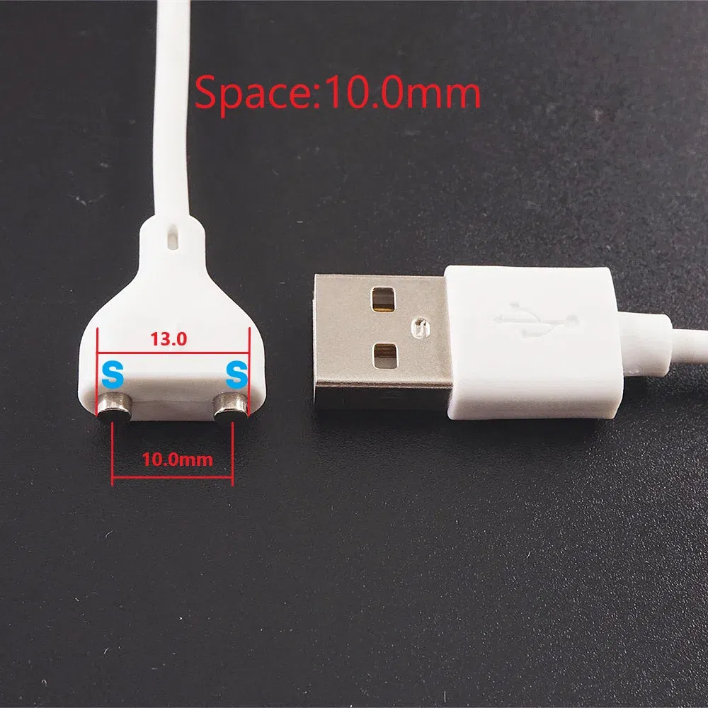Color: Orange - 1 Pc 2 Pin Magnetic Charging Cable Center Space 5MM 6 7 8 9 10 Magnet Suction USB Power Charger Beauty Instrument Toothbrush