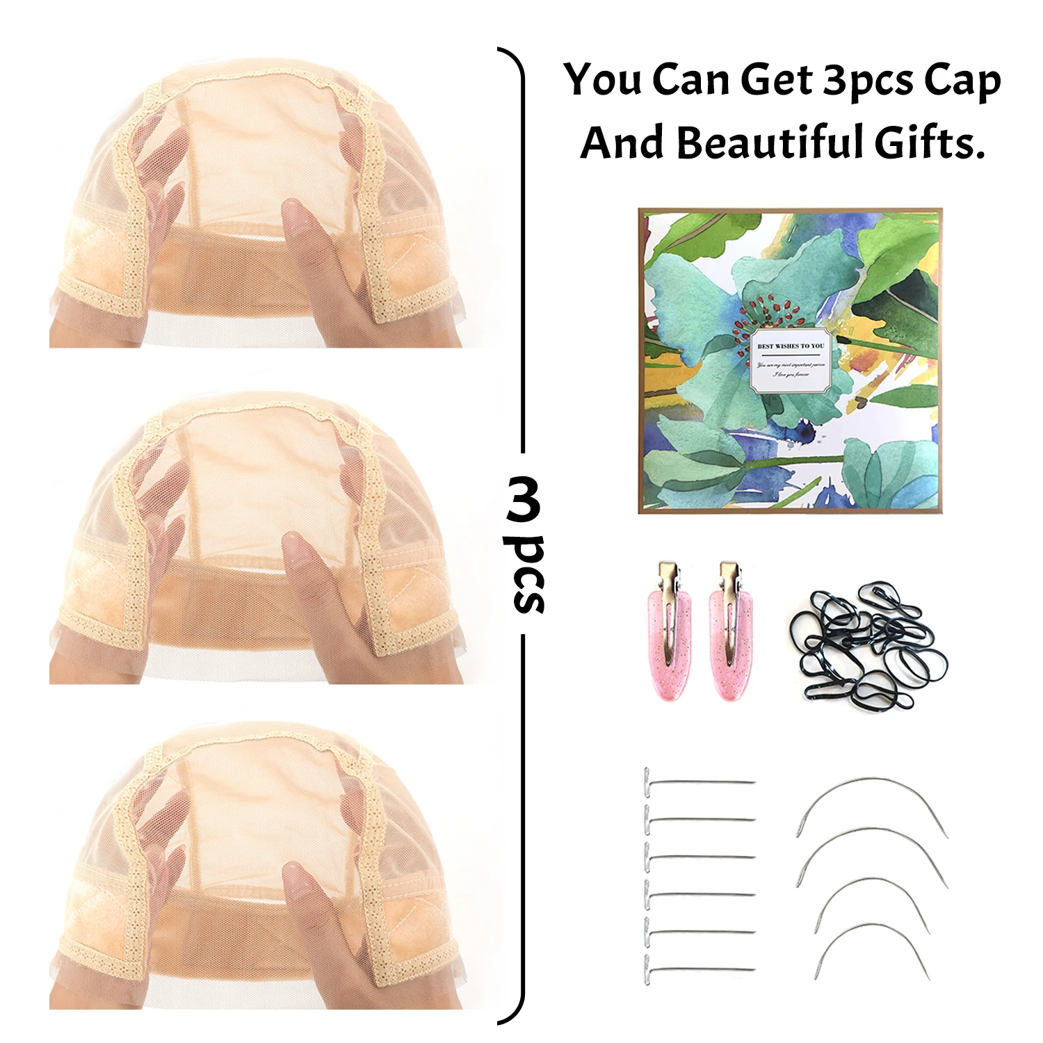 Color: Blonde - Wig Cap with Grip Band for Keeping Wigs in Place, More Full Cap-wide Transparent Lace for Lace Front Wigs