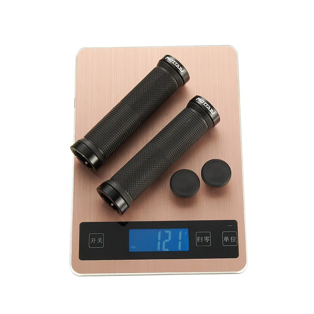 Color: Sky blue - MOTSUV Bicycle Grips MTB Cycling Alluminium Alloy Lockable Handle Grip Anti Slip Grips for MTB Bike Handlebar Bicycle Parts