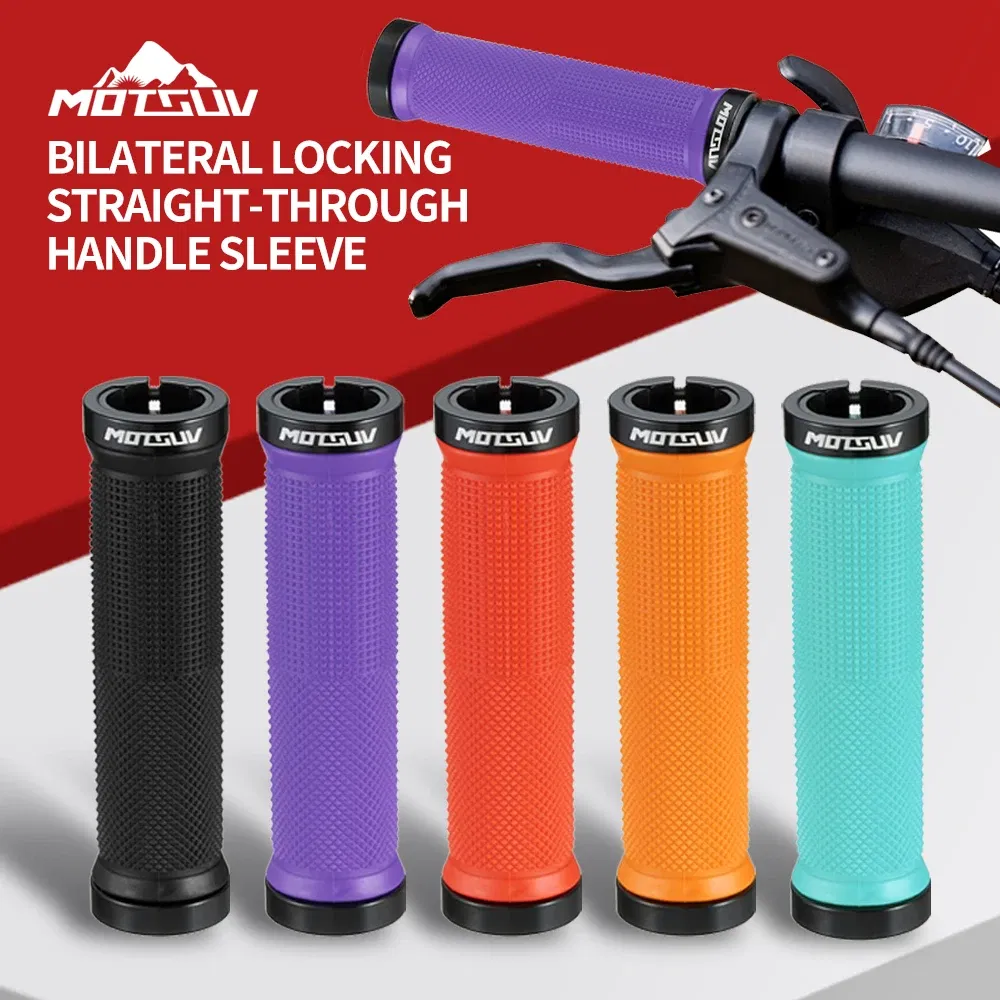 Color: Sky blue - MOTSUV Bicycle Grips MTB Cycling Alluminium Alloy Lockable Handle Grip Anti Slip Grips for MTB Bike Handlebar Bicycle Parts