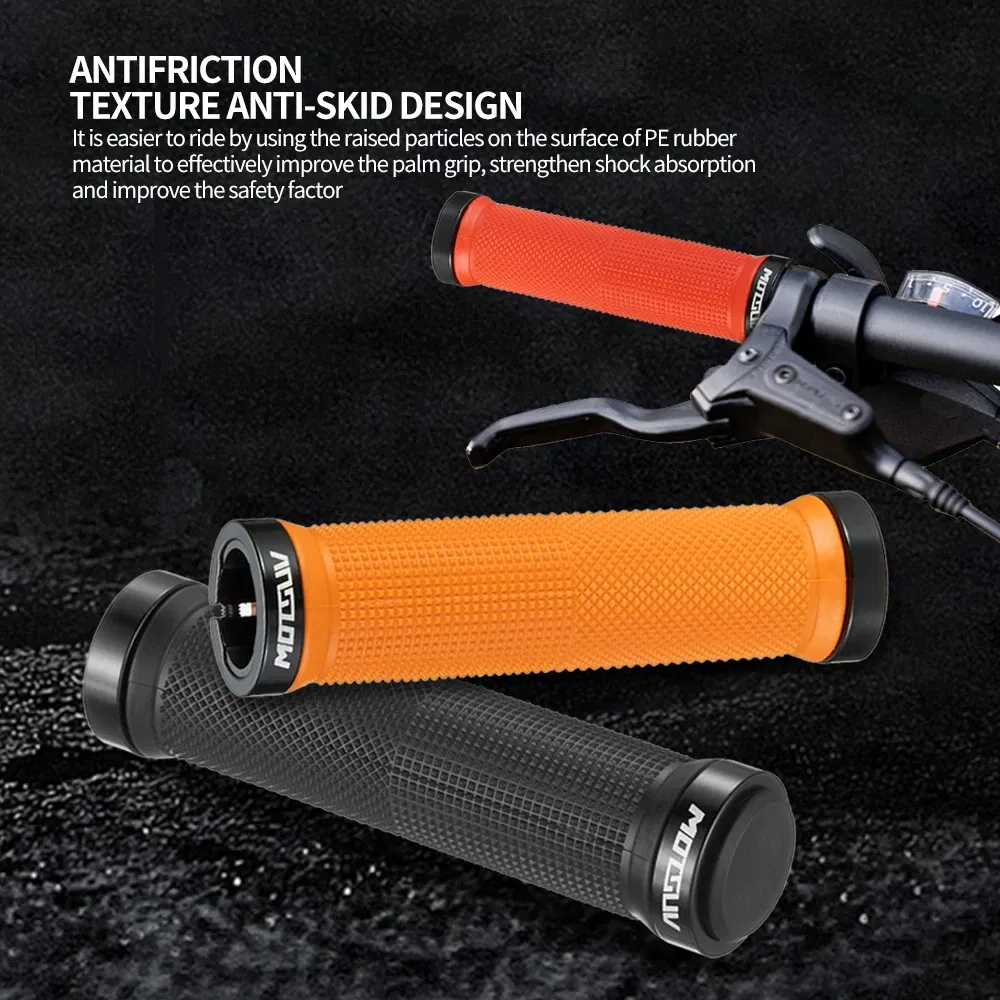 Color: Sky blue - MOTSUV Bicycle Grips MTB Cycling Alluminium Alloy Lockable Handle Grip Anti Slip Grips for MTB Bike Handlebar Bicycle Parts