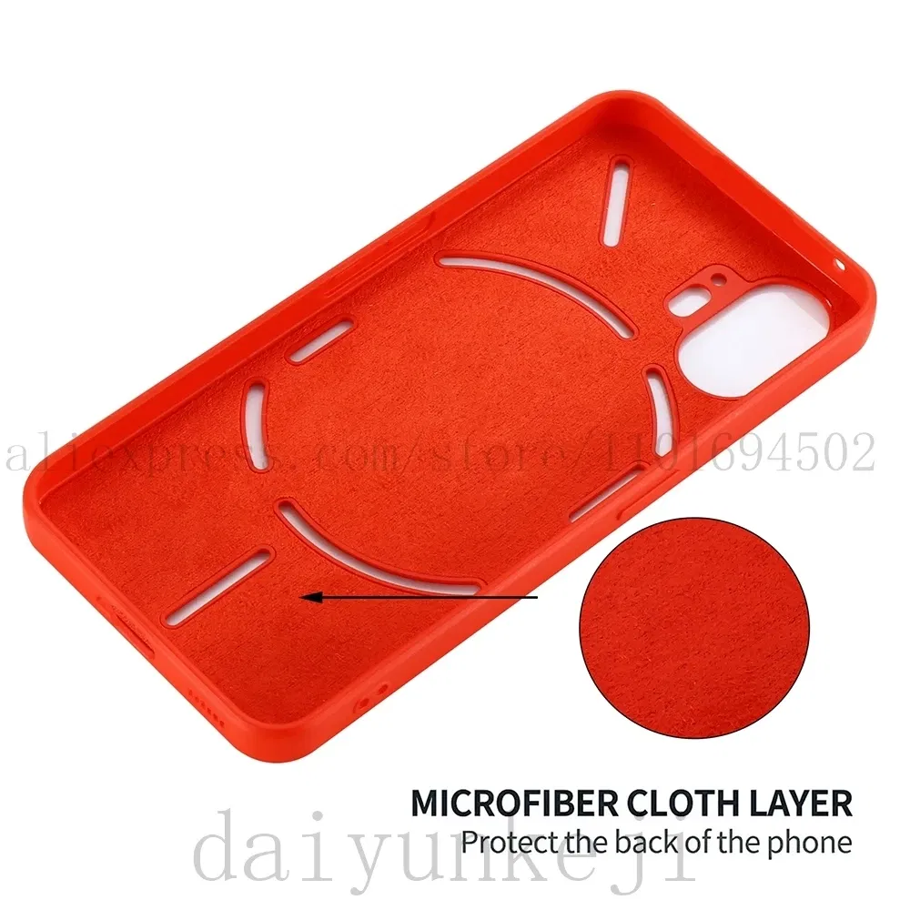 Color: BRIGHT PINK, Material: Aluminum - Liquid Silicone Case For Nothing Phone 2A Plus 3A Soft Cover Shockproof Protective Phone Case with Holder Screen Film
