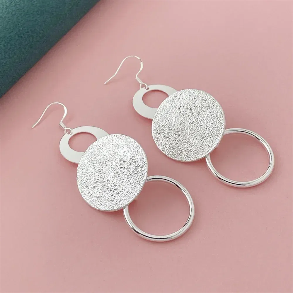 Gem Color: Gold - 925 Silver Heart Shape Earrings Women Exquisite Student Jewelry Accessories