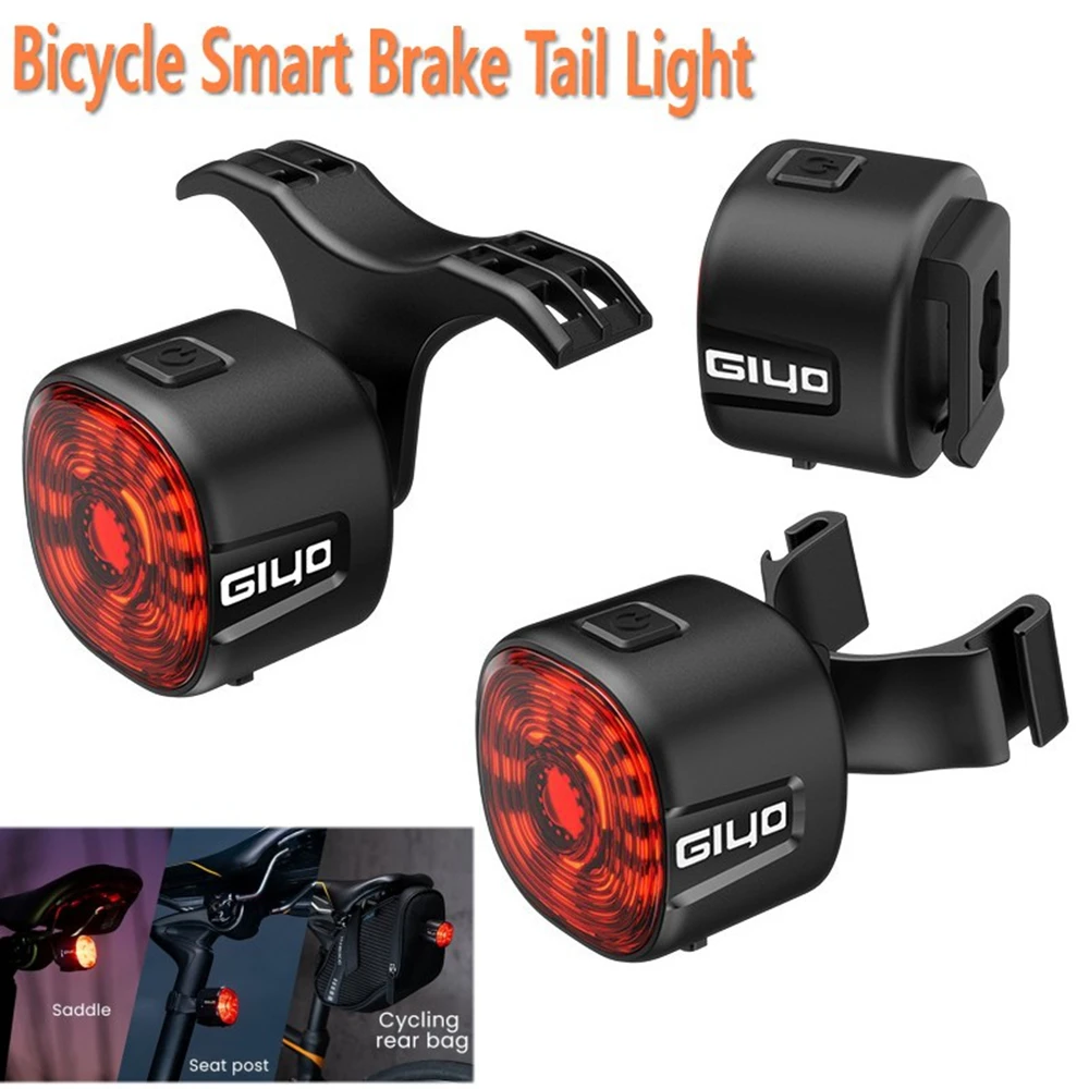 Color: WHITE - New Bicycle Smart Brake Tail Light MTB Road Bike Auto Brake Sensing Light SB Rechargeable IPX6 Waterproof LED Warning Rear Lamp
