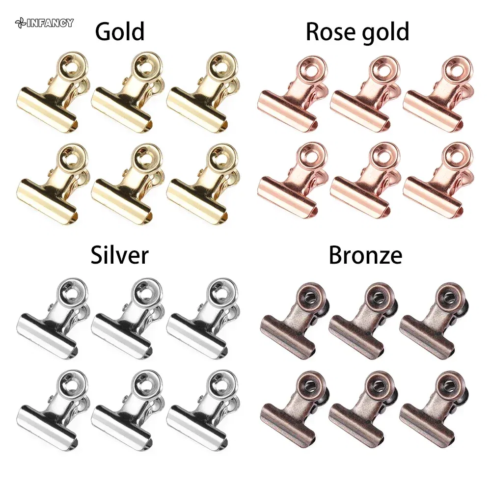 Color: Light Grey - 1PC Kitchen Food Sealing Bag Clips Stainless Steel Letter Paper Photo File Clamps School Office Calendar Binder Clip