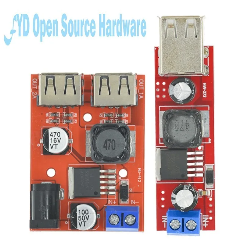 Color: Bright Yellow, Ships From: CHINA - LM2596 Dual USB Output 9V / 12V / 24V / 36V Car Charger Switch 5V DC-DC Power Supply Module 3A Buck Regulator Converter