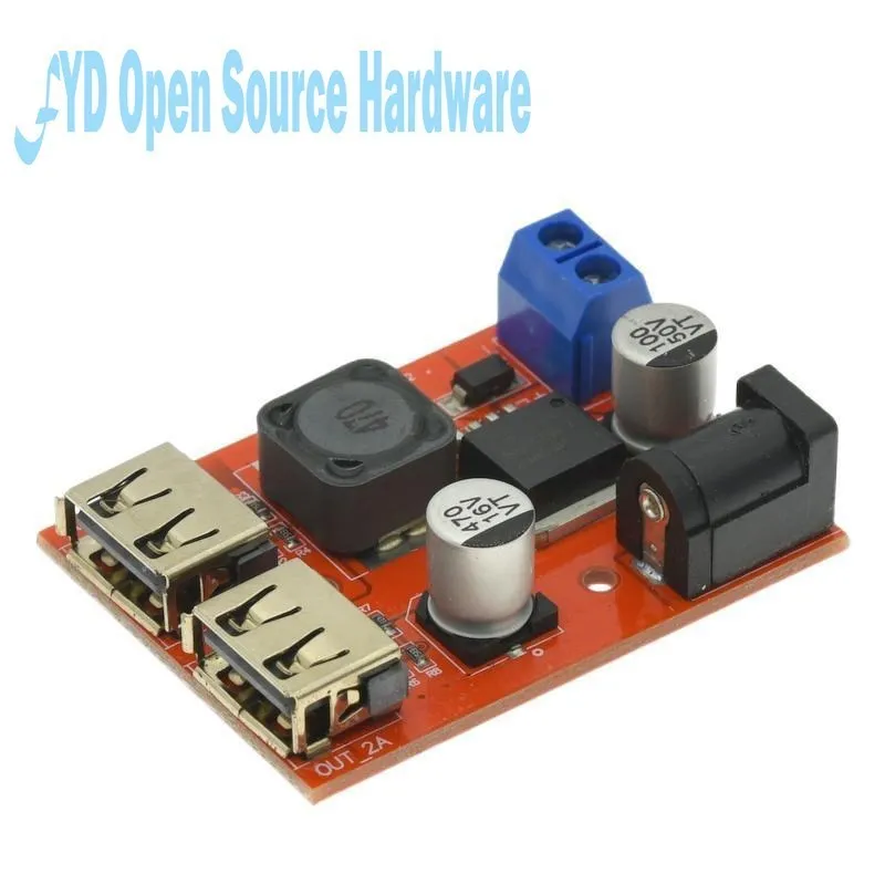 Color: Bright Yellow, Ships From: CHINA - LM2596 Dual USB Output 9V / 12V / 24V / 36V Car Charger Switch 5V DC-DC Power Supply Module 3A Buck Regulator Converter