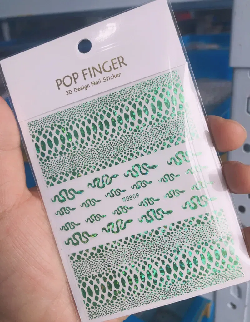 Color: Normal White - 1PCS New English Alphabet Nail Stickers Multi-Color Laser Reflective Nail Slider Art Cool Text Nail Kit