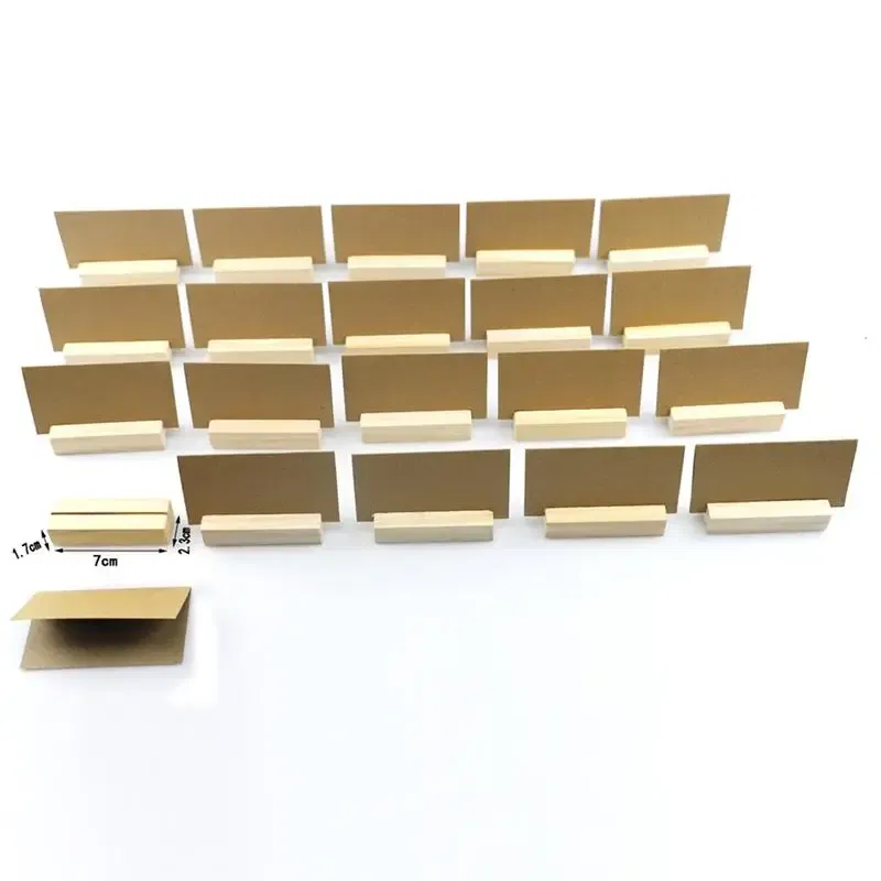 Color: Silver - 10/12/20Pcs Wooden Photo Stand Business Card Holder Rectangle Card Clip Picture Holder Handmade Picture Frame for Home Office