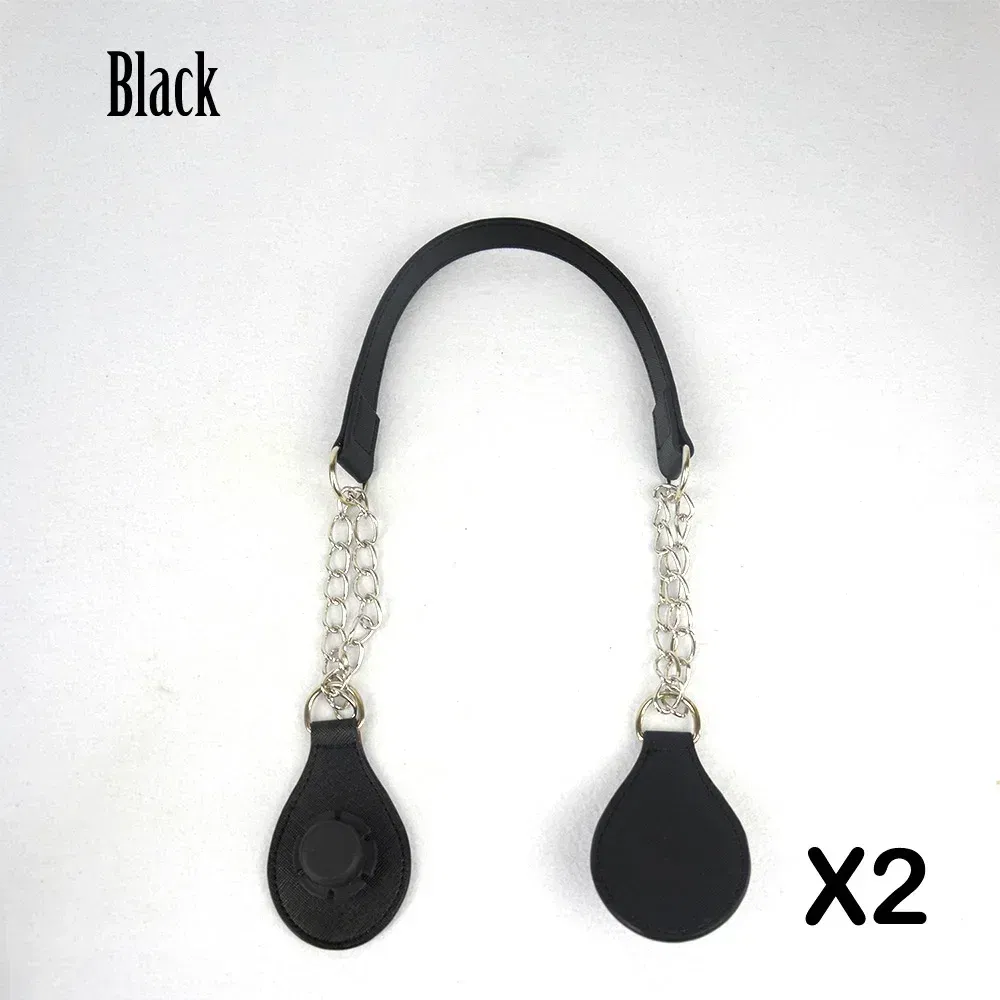 Color: Chocolate, Ships From: CHINA - TANQU 1 Pair Long leather PU chain Handle with Tear Drop End Double Metal Chain for O Bag for EVA Obag Women Bag
