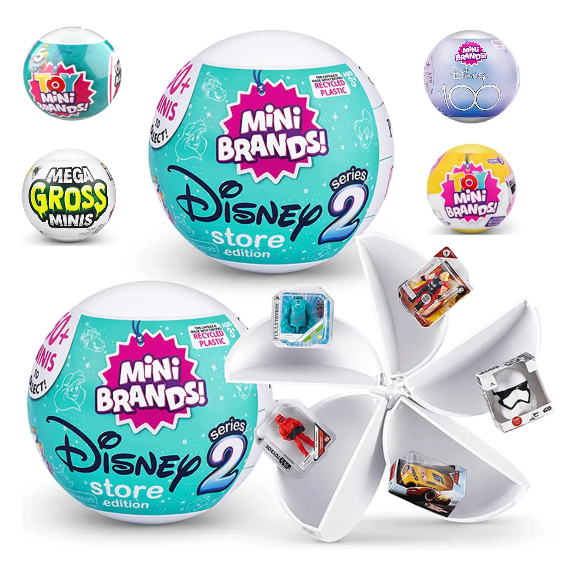 Color: plum - 5 Surprise DISNEY Mini Toy Brands Mystery Capsule Collectibles Toys Blind Ball Children's Gift