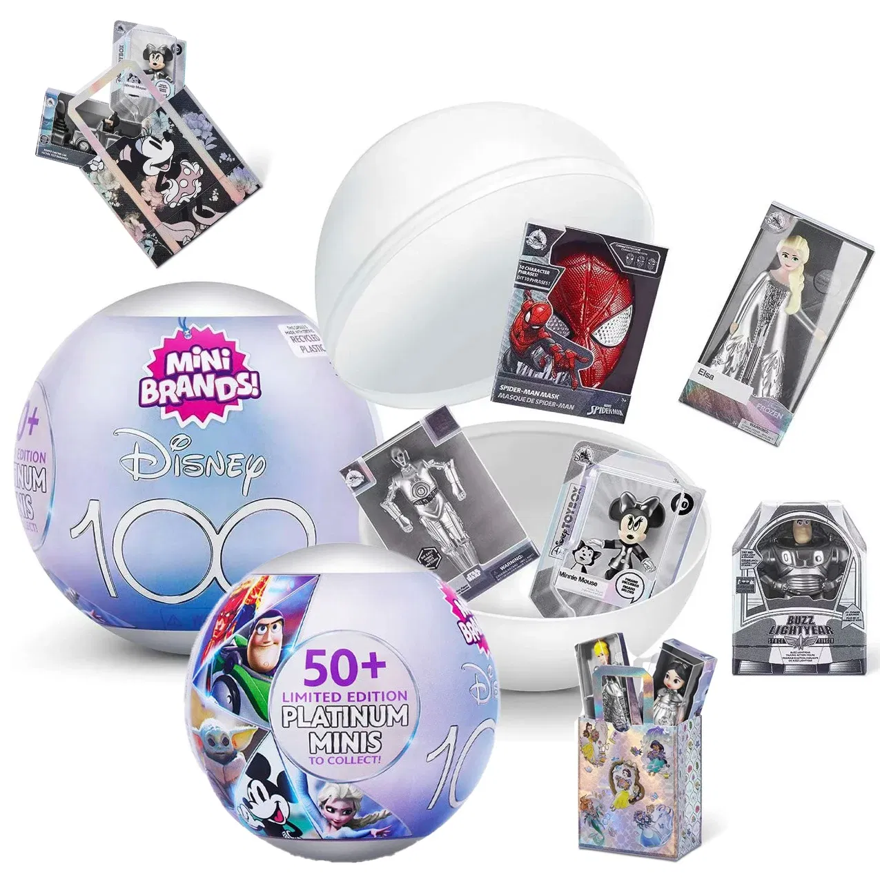 Color: plum - 5 Surprise DISNEY Mini Toy Brands Mystery Capsule Collectibles Toys Blind Ball Children's Gift