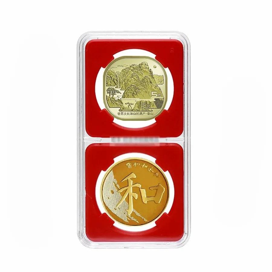 Color: light green - 27mm 30mm Small Label Grade IDENTIFICATION 2 Coins slabs Holder Display Red Color Coin Collecting Storage Box