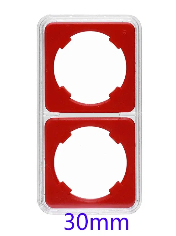 Color: light green - 27mm 30mm Small Label Grade IDENTIFICATION 2 Coins slabs Holder Display Red Color Coin Collecting Storage Box