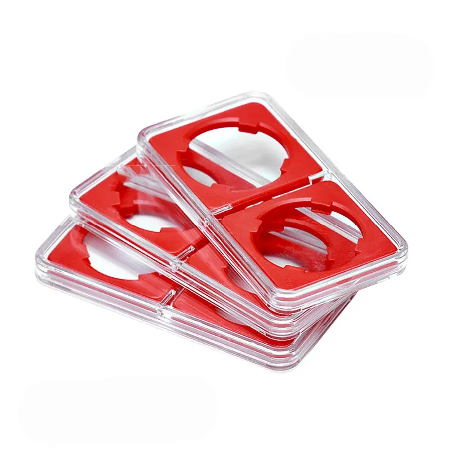 Color: light green - 27mm 30mm Small Label Grade IDENTIFICATION 2 Coins slabs Holder Display Red Color Coin Collecting Storage Box
