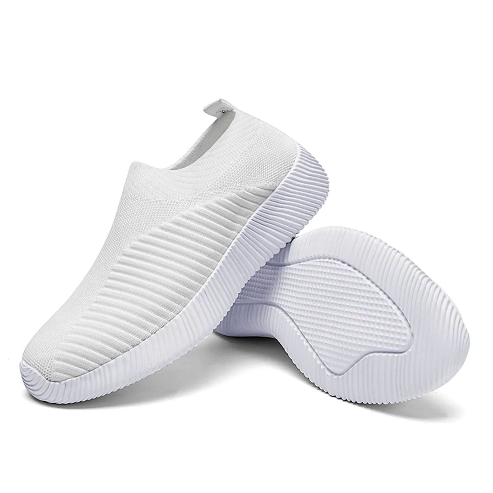 Shoe Size: 39, Color: GRAY - Women Vulcanized Shoes High Quality Women Sneakers Slip On Flats Shoes Women Loafers Plus Size 43 Walking Flat