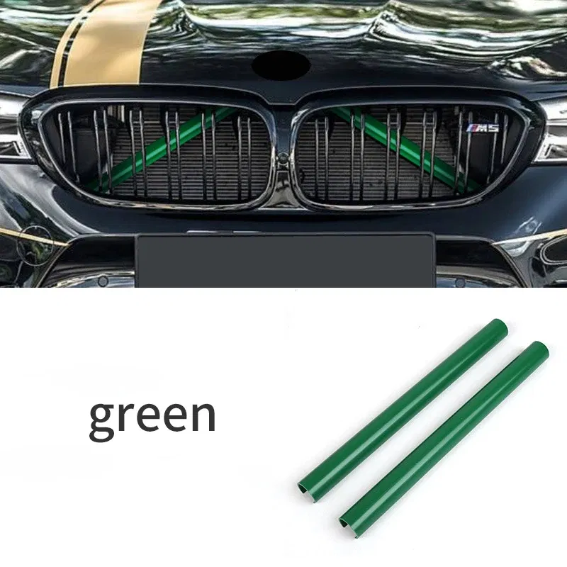 Color Name: WHITE - For BMW 5 6 7 Series F10 F11 F12 F13 F18 F01 F02 F03 F04 F06 F07 X1 F48 X2 F39 Car Front Grille Trim Strips Cover Accessories