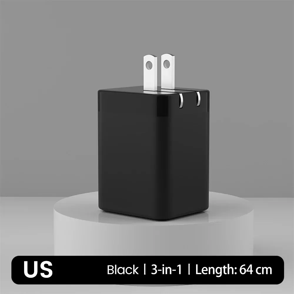 Plug Type: DE - 120W Super Fast Charge Type C USB Phone Charger With Telescopic Retractable USB C Cable For Iphone 16 15 Samsung Laptop