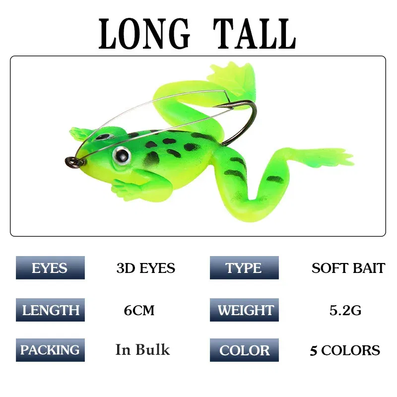 Color: Navy Blue - 1 Pcs Soft Frog Fishing Lures 6CM 5.2G Silicone Bait Frog Artificial Treble Hooks Top Water Ray Baits Fishing Tackle