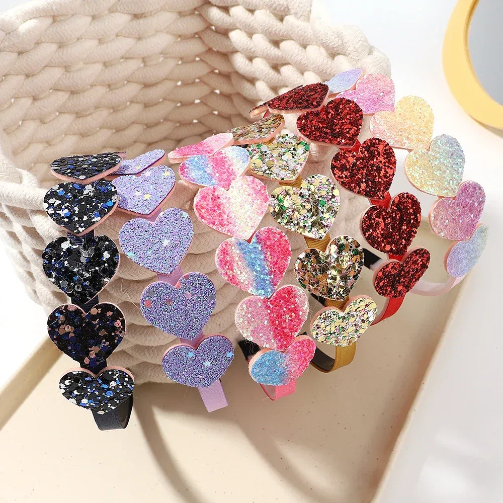 Color: Red - 1pcs Fashion Glitter Kids Hair Band Lovely Bow Stars for Headband Girls Cute Colors Hair Tiaras Hairbands Hair Accessories Gifts