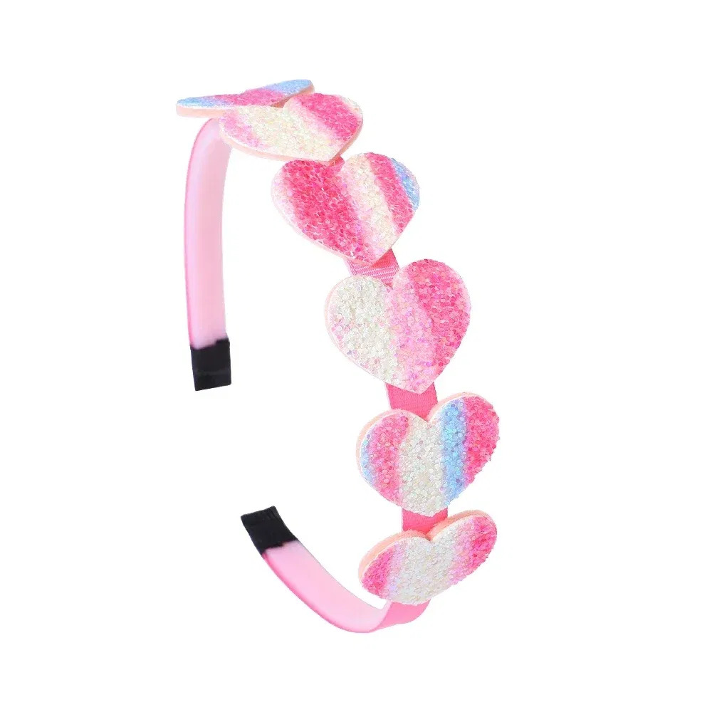 Color: Red - 1pcs Fashion Glitter Kids Hair Band Lovely Bow Stars for Headband Girls Cute Colors Hair Tiaras Hairbands Hair Accessories Gifts