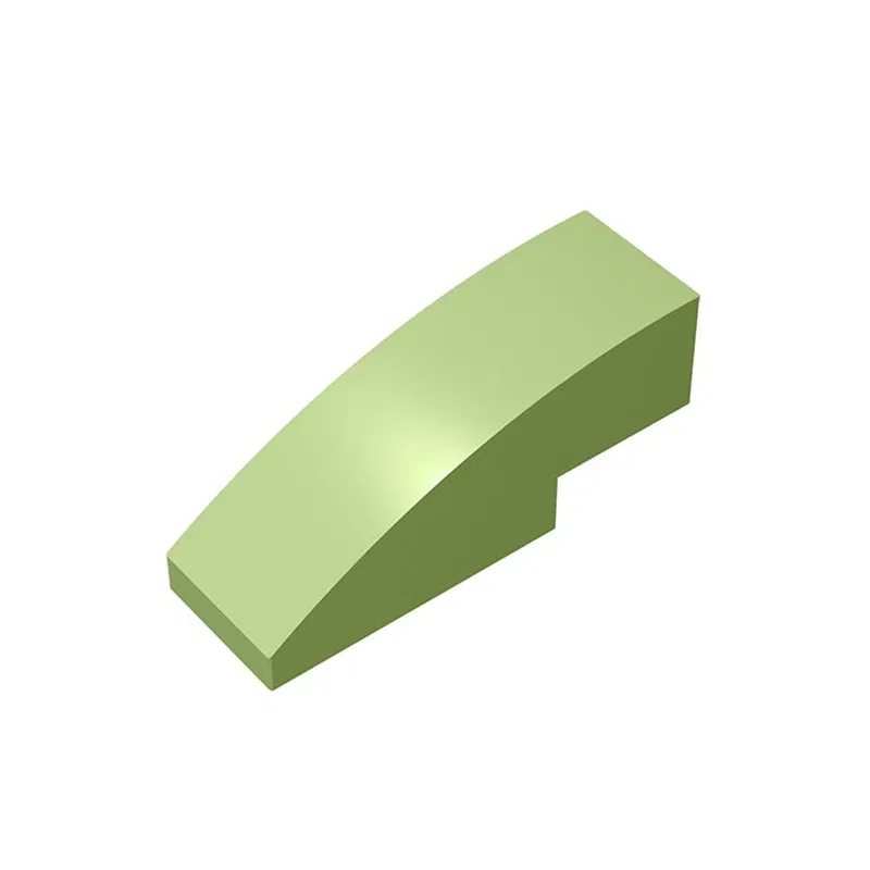 Color: Light Grey - Gobricks 10PCS Assembles 50950 3x1 curved oblique brick Building Blocks Bricks Bulk Model City Classic Toy Boys Girls Kids Gift