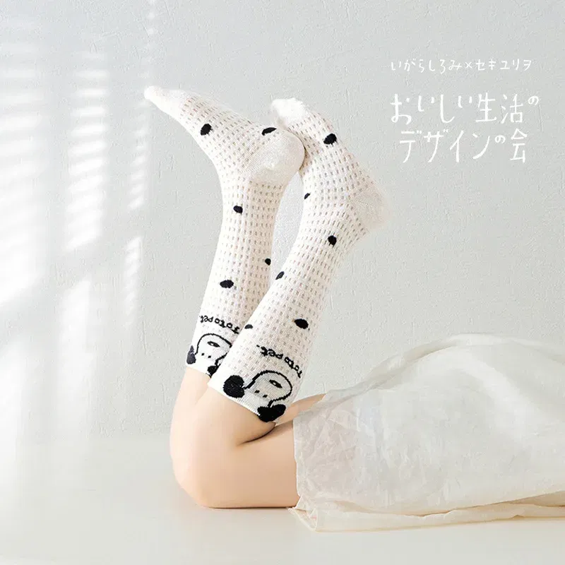 Color: SKY BLUE, Size: 7-9T - 3 Pairs Summer Girls Socks Long Tube Socks Baby Soft Cotton Knee Socks Sweet Flower Pattern