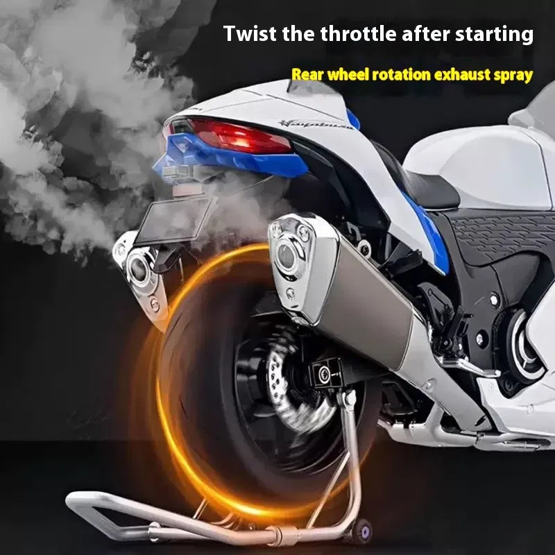 1:6 cool alloy motorcycle model, cool sound and light, exhaust pipe sprayable, the best collection for motorcycle enthusiasts