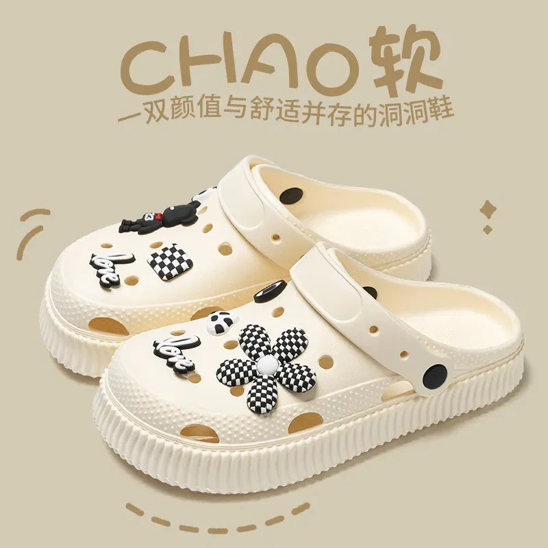 Color: MINT GREEN, Shoe Size: 40-41 - Shoes hole shoes girls wear outside couple bag head women cool slippers