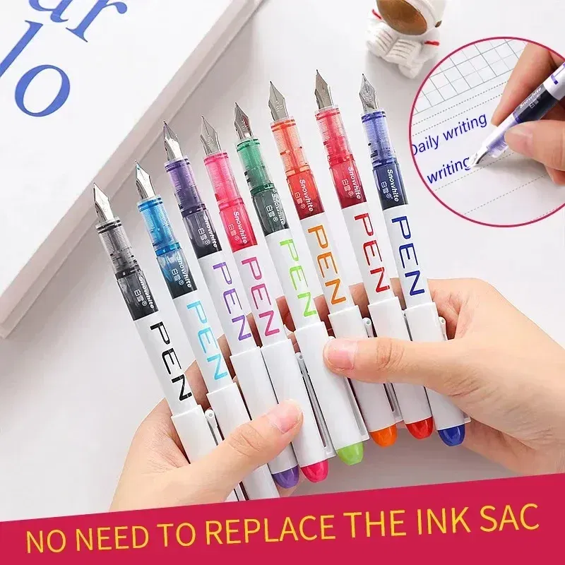 Color: Pink - 0.5mm F /0.38mm EF Extra Fine Nib Disposable Classic Fountain Pens For Writing For Student Office Painting & Creative Projects