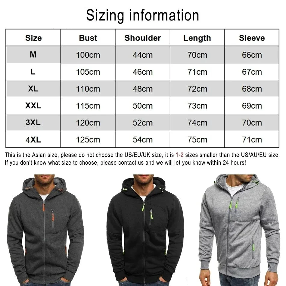 Color: green, Size: XL - Men's Hooded Jacket with Pocket Zipper, Customized Image Text with Personalized Logo, Casual Sports Streetwear, Men's Wool Sweat