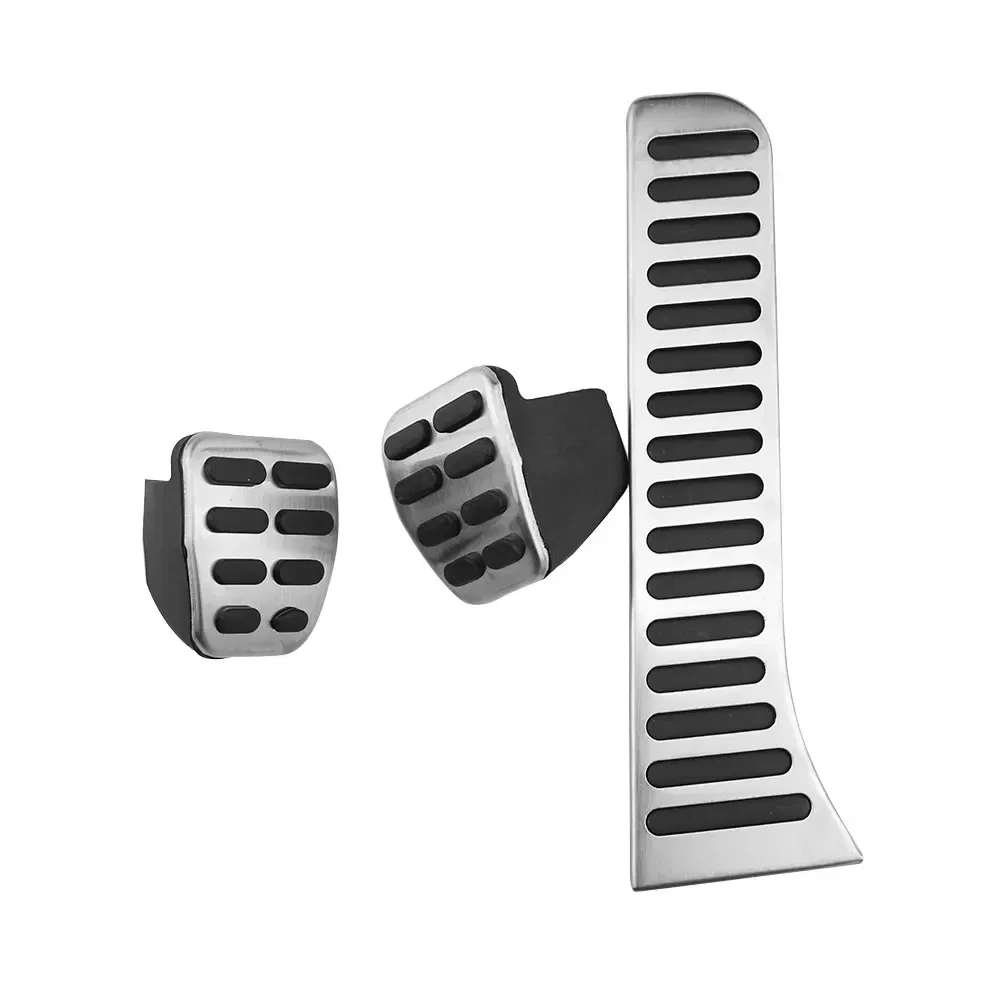 Color Name: Silver - Jameo Auto Stainless Steel Car Gas Pedal Brake Pedals Cover for Volkswagen VW Caddy 2004 - 2015 Kit Parts Accessories