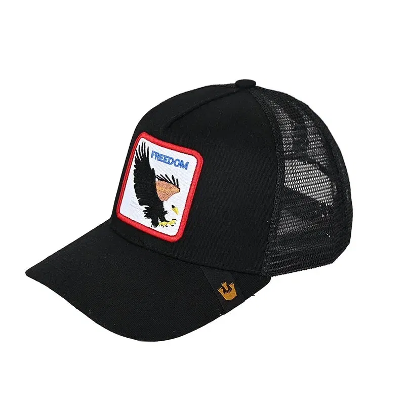 Color: Bright Yellow - Baseball Caps Men Women Snapback Hip Hop Cap With Fashion Animals Embroidery Summer Breathable Mesh Trucker Caps Streetwear Bone