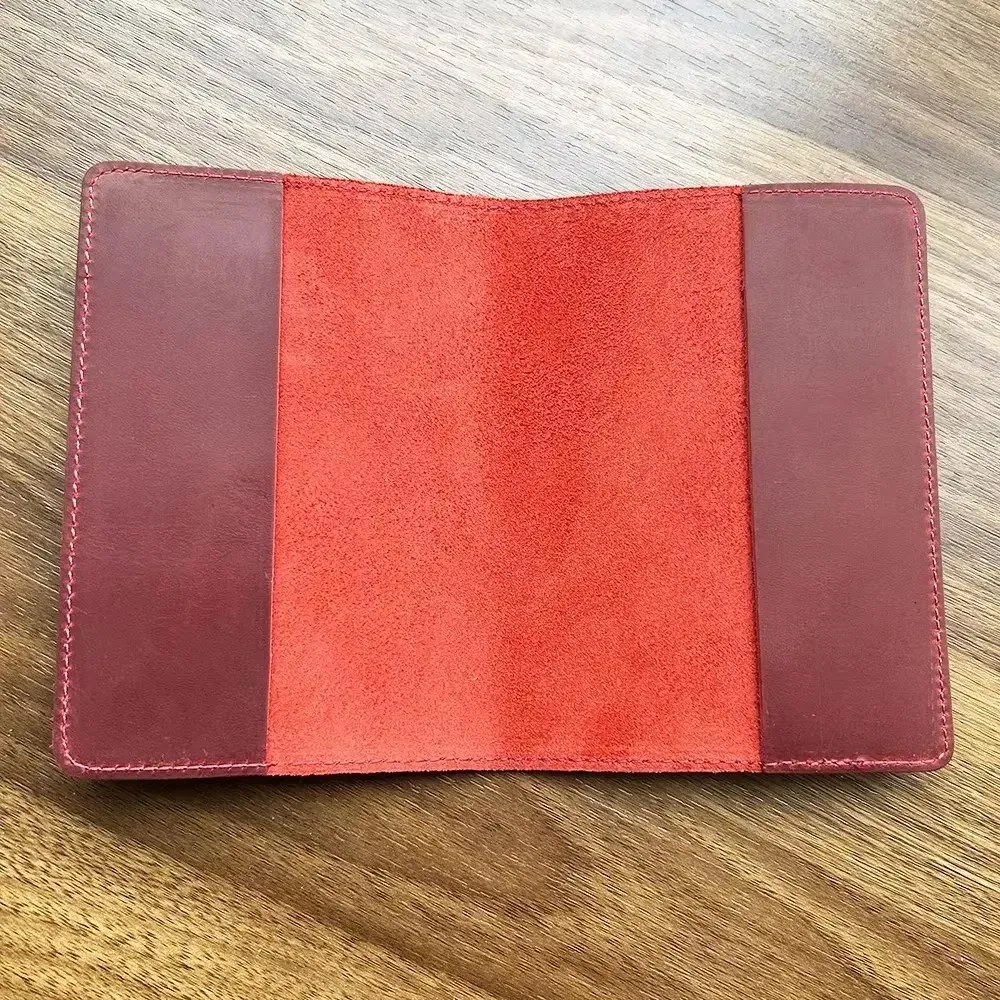 Color: Brown - Francais Passport Cover Genuine Leather with Original French Logo | 100% Real Leather Travel Document Holder for Men Women Gift
