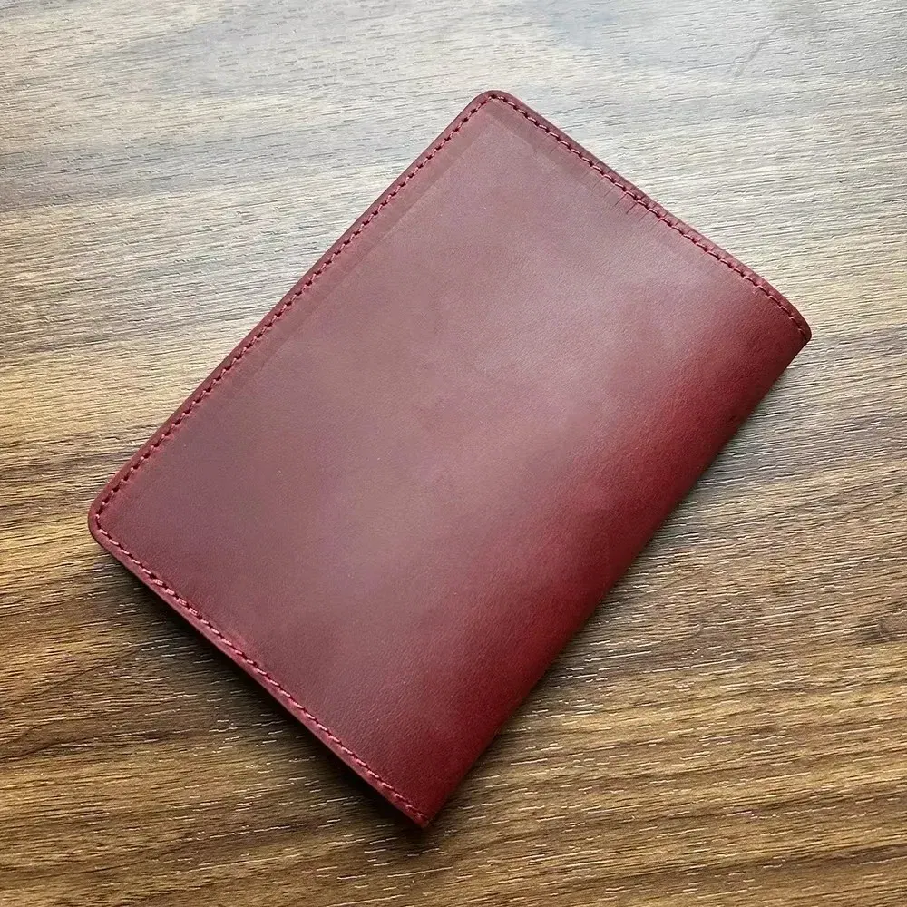 Color: Brown - Francais Passport Cover Genuine Leather with Original French Logo | 100% Real Leather Travel Document Holder for Men Women Gift