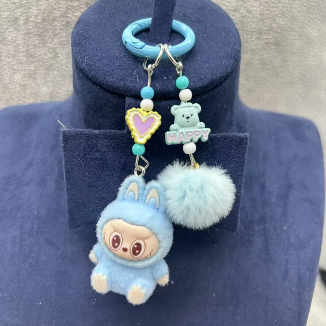 Color: PURPLE, Ships From: CHINA - Mini cloth keychain kawaii three-dimensional cartoon creative car phone pendant bag hanging children's day gift