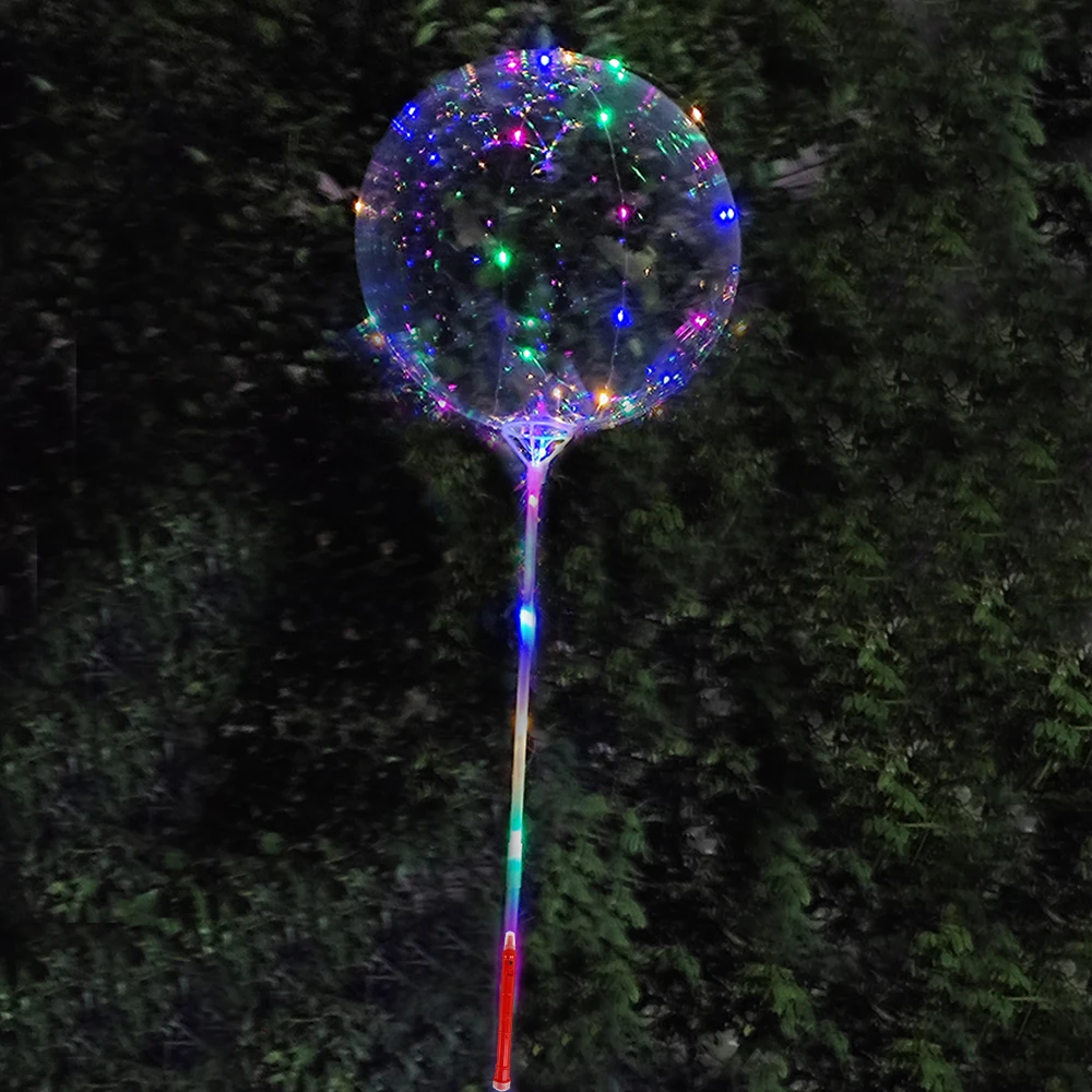 Color: Emerald, Ballon Size: 10inch, Shape: Turtle - 1/5/10/20/30pcs LED Light Up BoBo Balloons Colorful 3 Levels Flashing Handle 20 Inches Bubble Balloon 70cm Stick