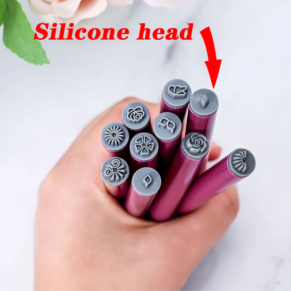 Color: Beige - 4/6/10pcs Pink Nail Art Stamp Pen Nail Art Stamp Pen Handicraft Nail Art Flower Stamp Nail Diy Graffiti Stamp Pen Dotting Tools