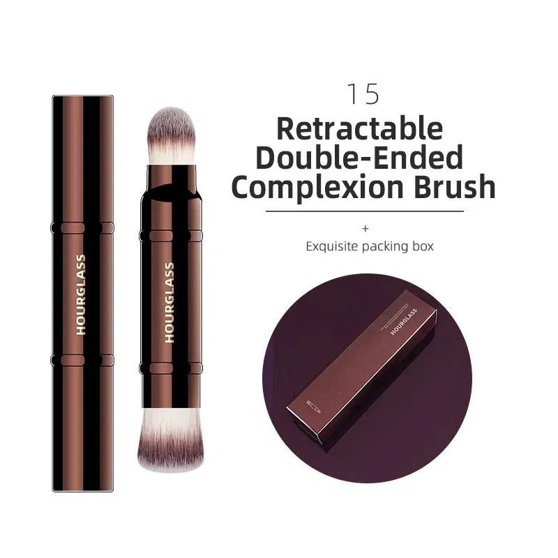 Handle Color: light yellow - Hourglass Makeup Brushes Powder Foundation Concealer Blusher Bronzer Eye Shadow Eyebrow Eyeliner Sculpting Brush