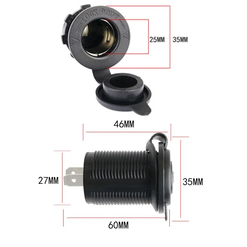 Color Name: GRAY - 1 2 3 Holes Panel 12V Waterproof Cigarette Lighter Socket Power Outlet Replacement DIY Kit for Car Boat ATV RV Truck