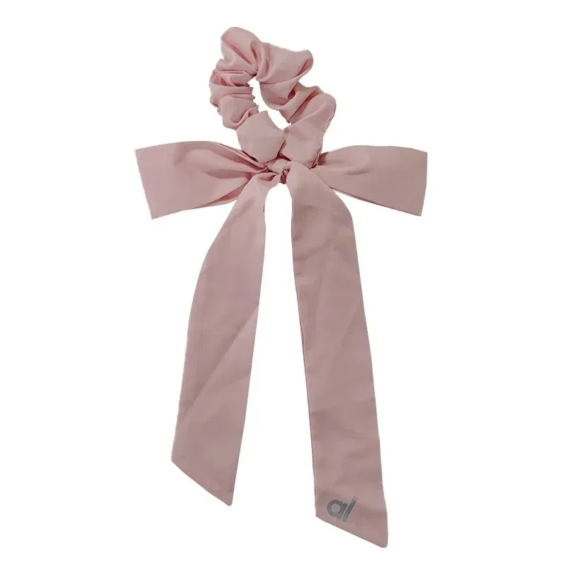 Color: SKY BLUE - al Love Knots Tie Scrunchie Bow Ribbon Hair Clip Fashion Simple Solid Hair Pin Retro Headband with Clips Girls Hair Accessories