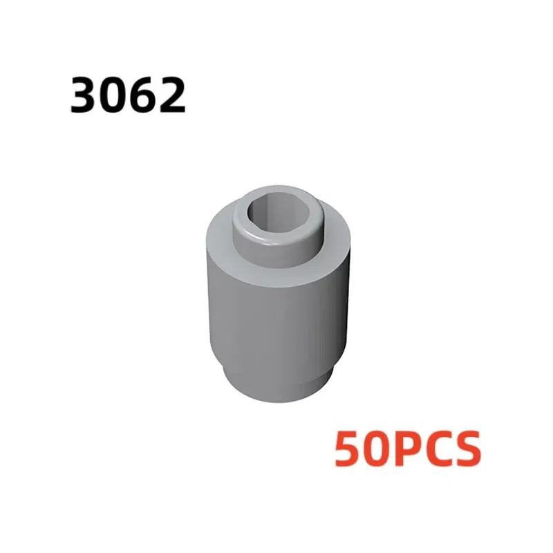 Color: green - 50PCS 3062b 30068 35390 3062 Accessories 1x1 Cylindrical Brick DIY Buildings? Blocks Educational Toys City Toy