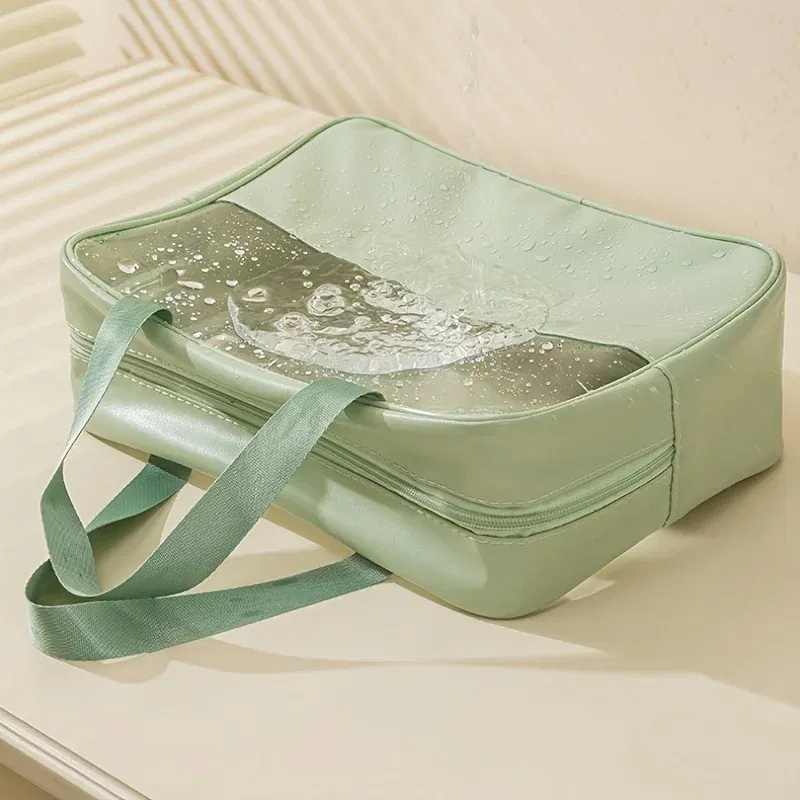 Color: black, Ships From: CHINA - 3 Pcs Portable Transparent Cosmetic Bag Set, Makeup Organizer Bags With Zipper And Handle, Fashionable Women's Travel Toiletry