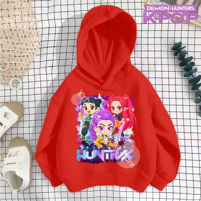 Color: WHITE, Kid Size: 4T - 2025 KPop Demon Hunters Hoodie Fashion Rumi Sweatshirt Pullover Cute Long Sleeve Autumn Boys Girls Cartoon Y2K Hoody Sportswear