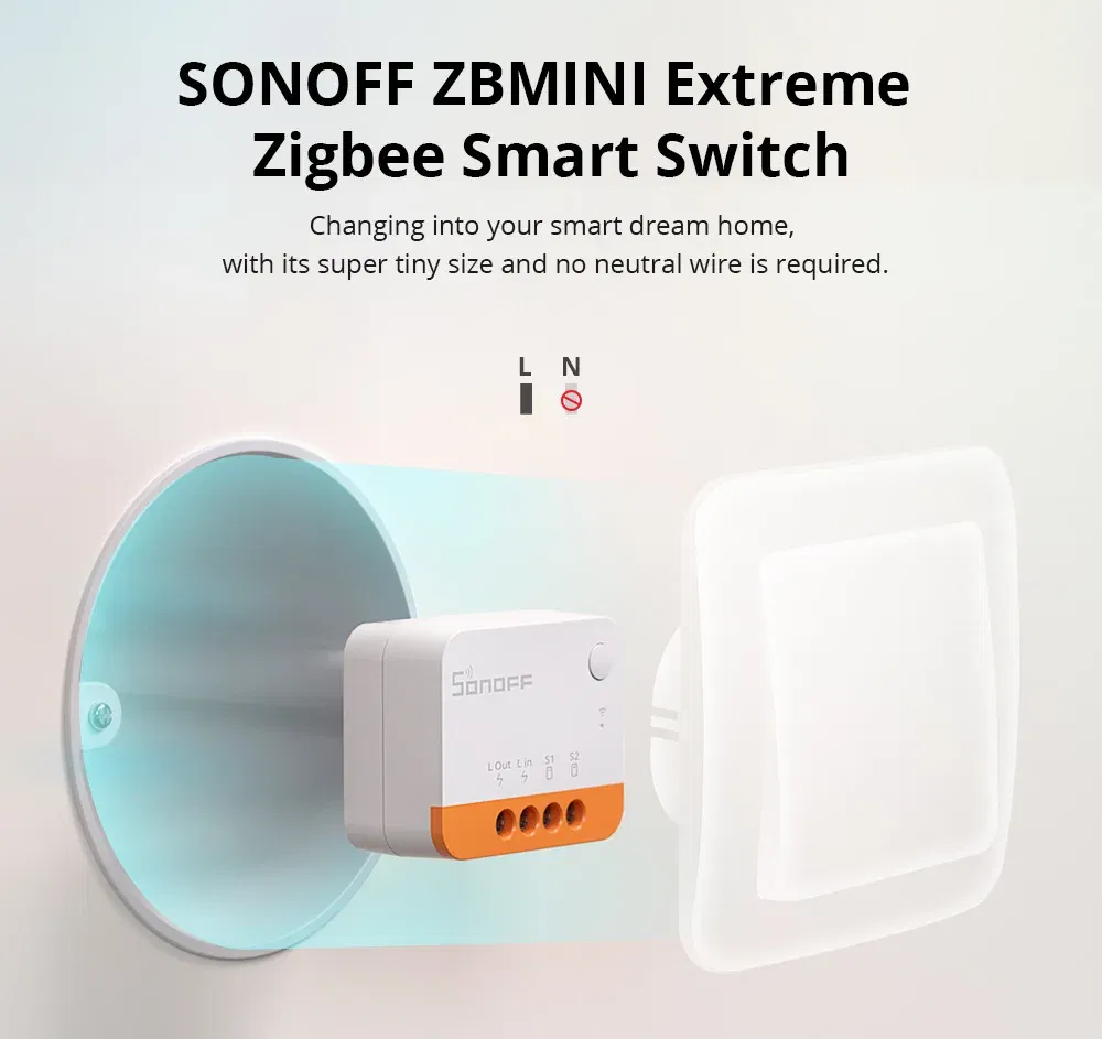 Bundle: Bundle6, Ships From: CHINA - SONOFF ZBMINI L2 Extreme ZigBee Smart Switch No Neutral Wire Required DIY Two-Way Control with Zigbee Hubs Bridge Alexa Google